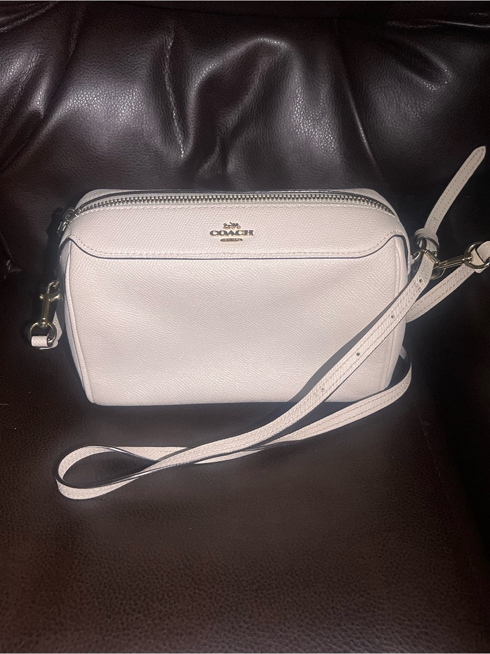 Rare Coach White Bennet Crossbody Bag Pebble Leather